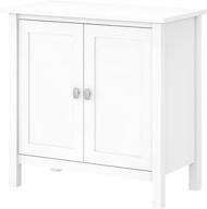 🏺 bush furniture broadview accent storage cabinet with doors in pure white - enhance your home storage solution logo