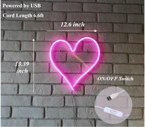 img 3 attached to 💗 Britrio LED Neon Light Sign: Heart Shape Wall Hanging Sign for Bar, Kid’s Bedroom, Living Room - Pink Heart Night Light Décor