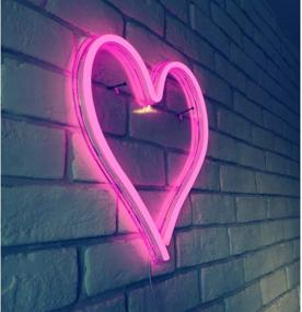 img 2 attached to 💗 Britrio LED Neon Light Sign: Heart Shape Wall Hanging Sign for Bar, Kid’s Bedroom, Living Room - Pink Heart Night Light Décor