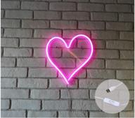 💗 britrio led neon light sign: heart shape wall hanging sign for bar, kid’s bedroom, living room - pink heart night light décor логотип