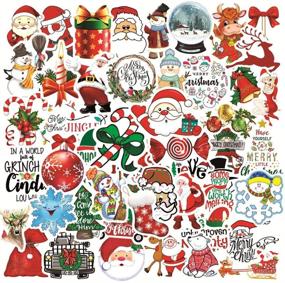 img 4 attached to Merry Christmas Stickers For Water Bottles Laptop Luggage Cup Mobile Phone Skateboard Decals (50 Pcs)