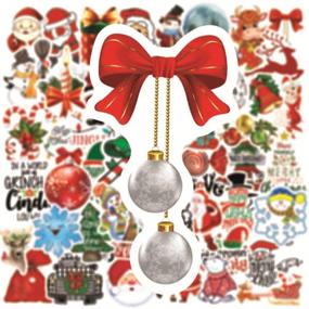 img 1 attached to Merry Christmas Stickers For Water Bottles Laptop Luggage Cup Mobile Phone Skateboard Decals (50 Pcs)