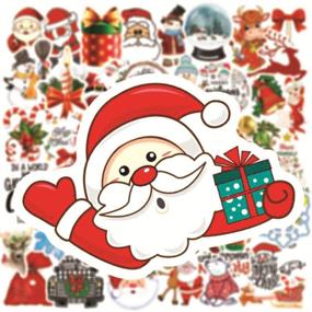 img 2 attached to Merry Christmas Stickers For Water Bottles Laptop Luggage Cup Mobile Phone Skateboard Decals (50 Pcs)