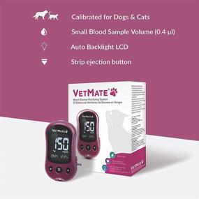 img 2 attached to VetMate Dogs/Cats Diabetes Monitoring Starter Kit (Auto-Coding) - Pet Blood Glucose Analyzer, 🐶 10 Test Strips, 1 Lancing Device, 10 Lancets – Calibrated for Dogs and Cats