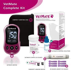 img 4 attached to VetMate Dogs/Cats Diabetes Monitoring Starter Kit (Auto-Coding) - Pet Blood Glucose Analyzer, 🐶 10 Test Strips, 1 Lancing Device, 10 Lancets – Calibrated for Dogs and Cats