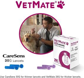 img 1 attached to VetMate Dogs/Cats Diabetes Monitoring Starter Kit (Auto-Coding) - Pet Blood Glucose Analyzer, 🐶 10 Test Strips, 1 Lancing Device, 10 Lancets – Calibrated for Dogs and Cats