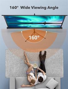 img 2 attached to 🎥 HYZ Projector Screen Stand - 100 inch, Indoor/Outdoor, PVC Movie Projection Screen, 4K HD, 16:9, Wrinkle-Free Design, Backyard Movie Night, Easy to Clean, 1.1 Gain, 160° Viewing Angle, Carry Bag