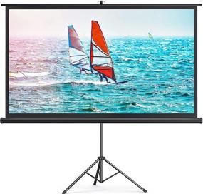 img 4 attached to 🎥 HYZ Projector Screen Stand - 100 inch, Indoor/Outdoor, PVC Movie Projection Screen, 4K HD, 16:9, Wrinkle-Free Design, Backyard Movie Night, Easy to Clean, 1.1 Gain, 160° Viewing Angle, Carry Bag