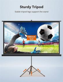 img 3 attached to 🎥 HYZ Projector Screen Stand - 100 inch, Indoor/Outdoor, PVC Movie Projection Screen, 4K HD, 16:9, Wrinkle-Free Design, Backyard Movie Night, Easy to Clean, 1.1 Gain, 160° Viewing Angle, Carry Bag