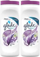 🌸 glade carpet and room powder, lavender and vanilla, 32-ounce 2-pack: freshen your space with long-lasting fragrance logo