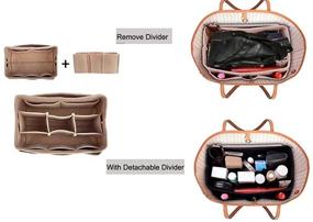 img 3 attached to 👜 Felt Fabric Handbag Organizer: Insert Purse Organizer with 12 Pockets, Structured Shaper in 4 Sizes