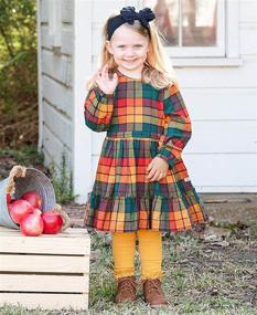 img 3 attached to 👗 Adorable RuffleButts Girls Evergreen Velour Smocked Dresses - Trendy Girls' Clothing