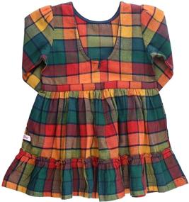 img 2 attached to 👗 Adorable RuffleButts Girls Evergreen Velour Smocked Dresses - Trendy Girls' Clothing