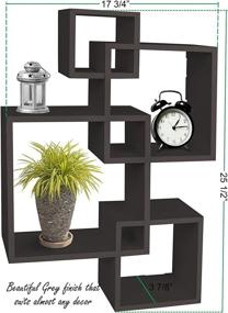 img 3 attached to 📚 Stylish and Functional: Greenco 4 Cube Intersecting Wall Mounted Floating Shelves in Espresso Finish