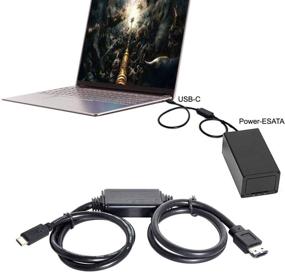 img 2 attached to 💨 Повышение скорости передачи данных: CY eSATA в USB C-кабель - USB Type C-разъем для подключения к компьютеру с eSATA eSATAp кабелю для ноутбука.