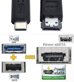img 1 attached to 💨 Повышение скорости передачи данных: CY eSATA в USB C-кабель - USB Type C-разъем для подключения к компьютеру с eSATA eSATAp кабелю для ноутбука.
