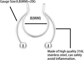 img 1 attached to Rings Stainless Septum Non Pierced Silver