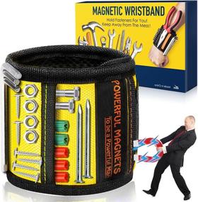 img 4 attached to 🧲 Magnetic Wristband for Men - Unique Tool Gifts, Ideal for Fathers Day, Birthday, Christmas - Cool Gadgets, Tool Belt, Drill and Screw Holder - Perfect Stocking Stuffers for Women, Husband, Boyfriend