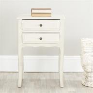 🏺 safavieh lori white 2-drawer end table: stylish storage for your home логотип