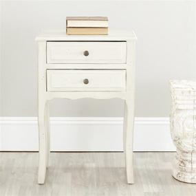 img 4 attached to 🏺 Safavieh Lori White 2-Drawer End Table: Stylish Storage for Your Home