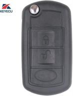 keyecu replacement flip remote car key fob 3 button for range rover sport 2002-2006 id44 fcc id:lx8fzv logo