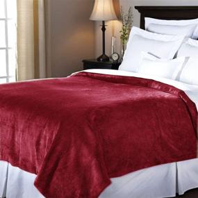 img 2 attached to 🌞 Sunbeam Queen Electric Heated Blanket - Luxurious Velvet Plush, 20 Heat Settings, Auto-Off, 2 Digital Controllers, 5-Year Warranty - Ruby Red Color