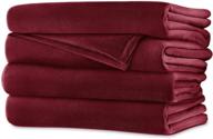 🌞 sunbeam queen electric heated blanket - luxurious velvet plush, 20 heat settings, auto-off, 2 digital controllers, 5-year warranty - ruby red color logo