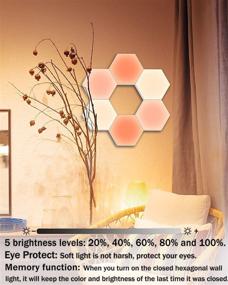 img 2 attached to 🔲 Hexagon Wall Lights: Touch-Sensitive RGB LED Lights with Remote, DIY Color-Changing Gaming Lights - Perfect Gift for Bedroom Decor (6 Packs)