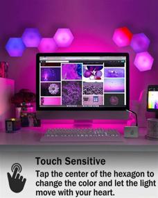 img 3 attached to 🔲 Hexagon Wall Lights: Touch-Sensitive RGB LED Lights with Remote, DIY Color-Changing Gaming Lights - Perfect Gift for Bedroom Decor (6 Packs)