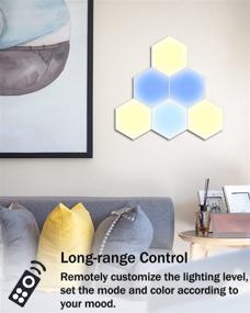 img 1 attached to 🔲 Hexagon Wall Lights: Touch-Sensitive RGB LED Lights with Remote, DIY Color-Changing Gaming Lights - Perfect Gift for Bedroom Decor (6 Packs)