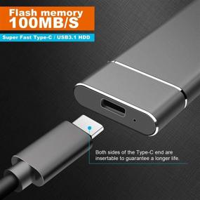 img 2 attached to 💽 2TB Portable Ultra-Thin External Hard Drive with Type-C USB3.1, Ideal for PC, Laptop, Mac - Black (Model: 2TB-YOP-A2)