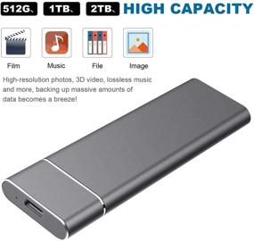 img 3 attached to 💽 2TB Portable Ultra-Thin External Hard Drive with Type-C USB3.1, Ideal for PC, Laptop, Mac - Black (Model: 2TB-YOP-A2)