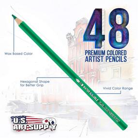 img 2 attached to 🖌️ Набор цветных карандашей для акварели US Art Supply 48 штук - профессионального качества, водорастворимые, полноразмерные карандаши длиной 7 дюймов