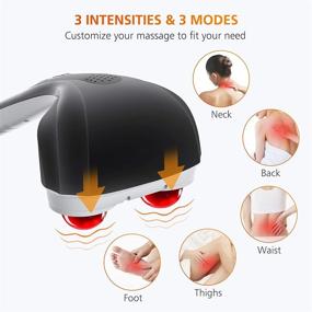 img 1 attached to 👐 Ultimate Cordless Handheld Back Massager: Snailax with Deep Tissue Percussion, Heat, and Multiple Heads - Rechargeable for Neck, Back, Shoulders, Calves, and Legs