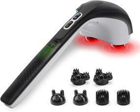 img 4 attached to 👐 Ultimate Cordless Handheld Back Massager: Snailax with Deep Tissue Percussion, Heat, and Multiple Heads - Rechargeable for Neck, Back, Shoulders, Calves, and Legs