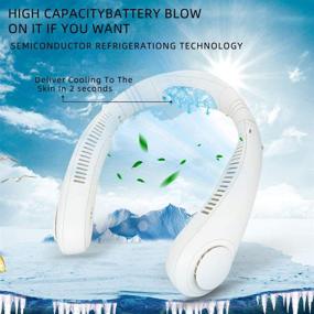 img 3 attached to 💨 Bladeless Portable Neck Fan, Hands-Free Personal Cooling System Necklace – 4000 mAh USB Rechargeable, Wearable Personal Fan