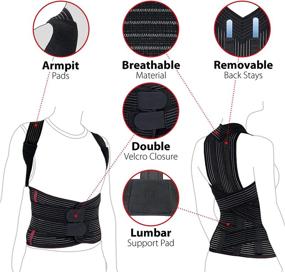 img 1 attached to 🩺 ORTONYX Full Back Support Brace - Removable Dorso-lumbar Pad, Alleviates Upper and Lower Back Pain, Thoracic Kyphosis, Rounded Shoulders, Corrects Posture / L