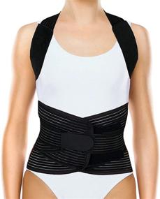 img 3 attached to 🩺 ORTONYX Full Back Support Brace - Removable Dorso-lumbar Pad, Alleviates Upper and Lower Back Pain, Thoracic Kyphosis, Rounded Shoulders, Corrects Posture / L