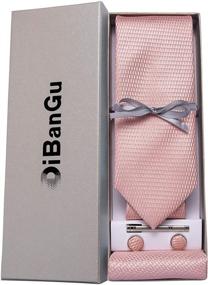 img 2 attached to DiBanGu Wedding Tie Accessory Set: Necktie, Pocket Square, Cufflink