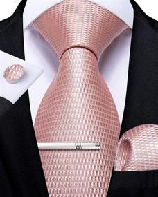 img 3 attached to DiBanGu Wedding Tie Accessory Set: Necktie, Pocket Square, Cufflink