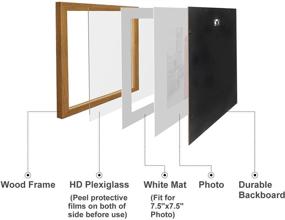 img 3 attached to 🖼️ Relwaso 12x12 Picture Frame: Square Wooden Frame for Wall Mounting, Displays 8x8 Photos with Mat or 12x12 Photos Without Mat