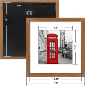 img 2 attached to 🖼️ Relwaso 12x12 Picture Frame: Square Wooden Frame for Wall Mounting, Displays 8x8 Photos with Mat or 12x12 Photos Without Mat