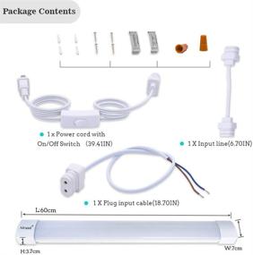 img 1 attached to 🔦 Светильник настенного монтажа с светодиодной трубкой 2 фута 5000K, соединяемый гаражный светильник 18 Вт, потолочная лампа, рабочий светильник, встроенное освещение шкафа с выключателем «вкл./выкл.» - потолочные светильники Airand