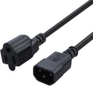 🔌 cablecreation [2-pack] 3ft 18awg computer power adapter cord, nema 5-15r to iec320 c14, 0.9m, black logo