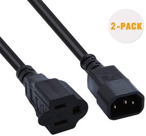 img 3 attached to 🔌 CableCreation [2-Pack] 3ft 18AWG Computer Power Adapter Cord, NEMA 5-15R to IEC320 C14, 0.9M, Black