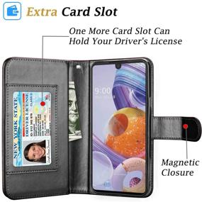 img 2 attached to 📱 LG Stylo 6 Wallet Case with Card Slots, Takfox PU Leather Folio Flip Kickstand Detachable Magnetic Phone Case & Lanyard for LG Stylo 6/K71 Stylus-Black