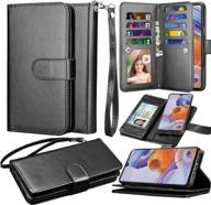 📱 lg stylo 6 wallet case with card slots, takfox pu leather folio flip kickstand detachable magnetic phone case & lanyard for lg stylo 6/k71 stylus-black logo