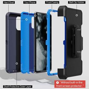 img 2 attached to Premium Navy Blue Samsung Galaxy A51 Case - Heavy Duty Shockproof Protector Cover with Belt Clip Holster for 6.5 inch Samsung Galaxy A51 4G Version - Buy Now!