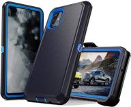 premium navy blue samsung galaxy a51 case - heavy duty shockproof protector cover with belt clip holster for 6.5 inch samsung galaxy a51 4g version - buy now! logo