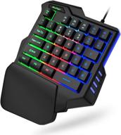 🎮 enhance your gaming experience with the one hand rgb gaming keyboard: usb wired rainbow letters glow single hand keyboard with wrist rest support, backlit ergonomic mechanical feeling keyboard for game – discover the ultimate gaming advantage! logo